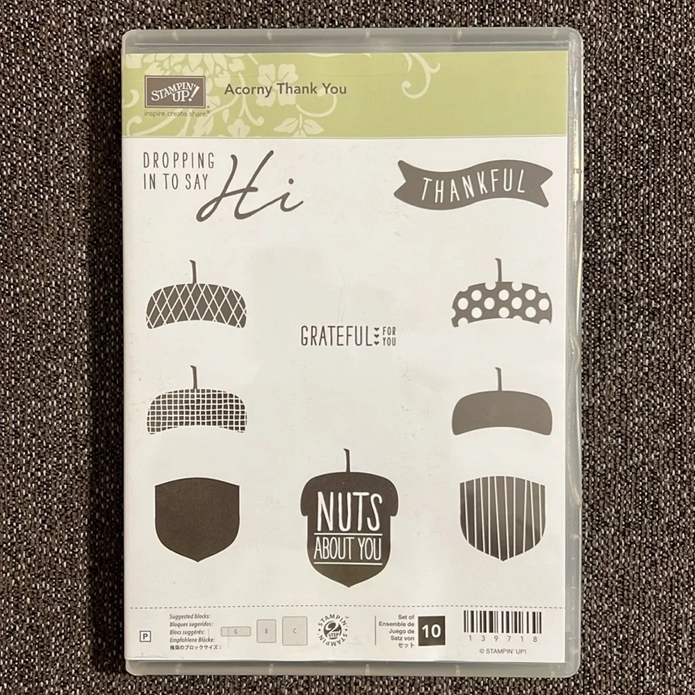 Stampin’ Up! Acorny Thank You Stamp Set NWT Rare Retired